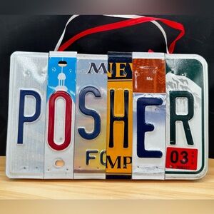 Vintage License Plate Art Sign - Multicolor
